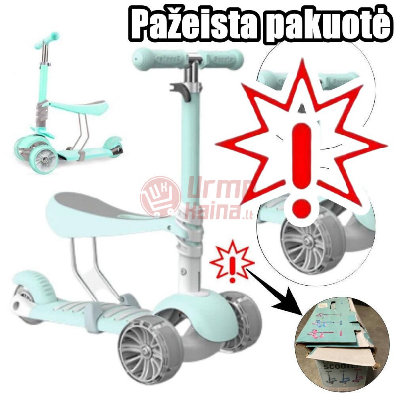 Triratis paspirtukas vaikams Ladybug 3in1 (Prekė su defektu 9901074)