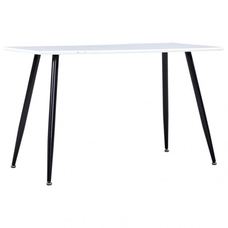 Valgomojo stalas, baltos ir juodos spalvos, 120x60x74cm