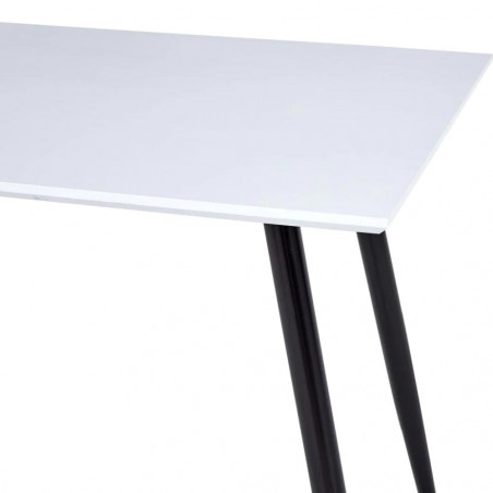 Valgomojo stalas, baltos ir juodos spalvos, 120x60x74cm