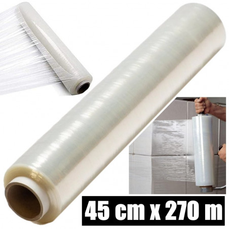 Permatoma pakavimo plėvelė STRETCH 45 cm x 270 m, skaidri