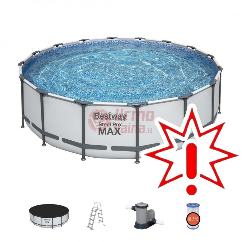 Baseinas Bestway Steel Pro Max, 488x122 cm (Prekė su defektu 9902783) Baseinas Bestway Steel Pro Max, 488x122 cm (Prekė su defektu 9902783)