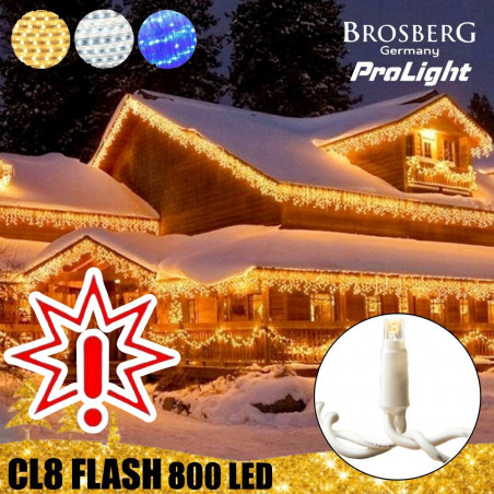 800 LED profesionali lauko girlianda varvekliai Brosberg Prolight CL8 Flash