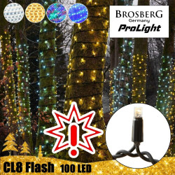 100 LED profesionali lauko girlianda Brosberg Prolight CL8 Flash (Prekė su defektu 9902797)