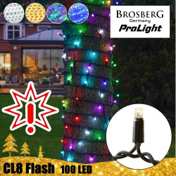100 LED profesionali lauko girlianda Brosberg Prolight CL8 Flash