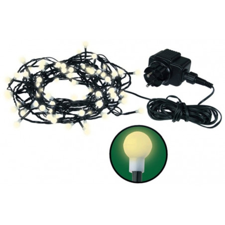 80 LED girlianda burbuliukai CL šiltai balta, 8 m