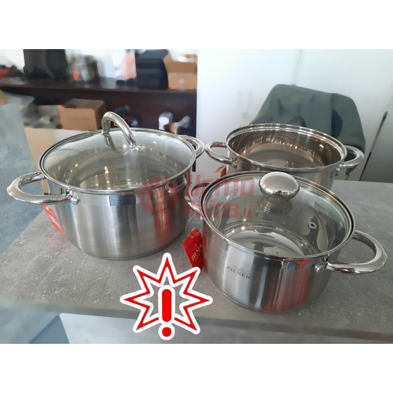 Nerūdijančio plieno 12 dalių puodų rinkinys ZL-8109 (Prekė su defektu 9902722) Nerūdijančio plieno 12 dalių puodų rinkinys ZL-8109 (Prekė su defektu 9902722)
