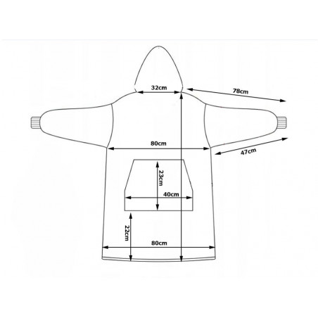 Oversize XXL minkštas džemperis - pledas su šunimis, baltas 2in1