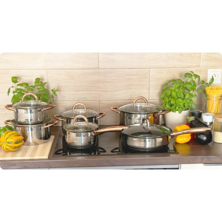 Nerūdijančio plieno 12 dalių puodų rinkinys ZL-8130 Nerūdijančio plieno 12 dalių puodų rinkinys ZL-8130