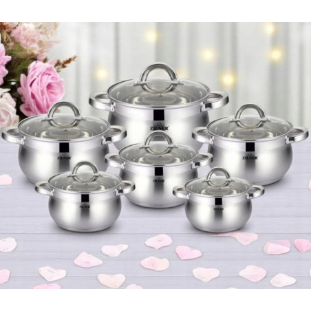 Nerūdijančio plieno 12 dalių puodų rinkinys ZL-8101 Nerūdijančio plieno 12 dalių puodų rinkinys ZL-8101