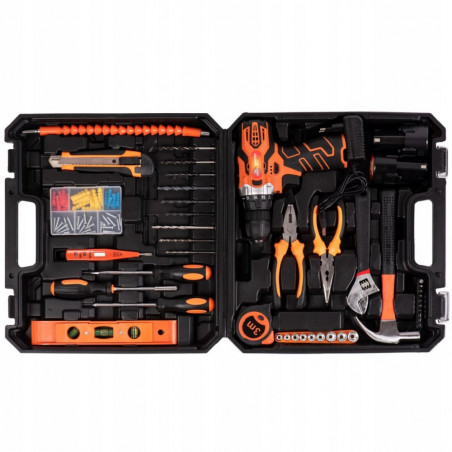 Akumuliatorinis suktuvas-gręžtuvas su įrankių rinkiniu 44 dalys MS733