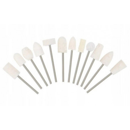 Poliravimo antgalių frezai rinkinys 12 vnt. P03 Poliravimo antgalių frezai rinkinys 12 vnt. P03