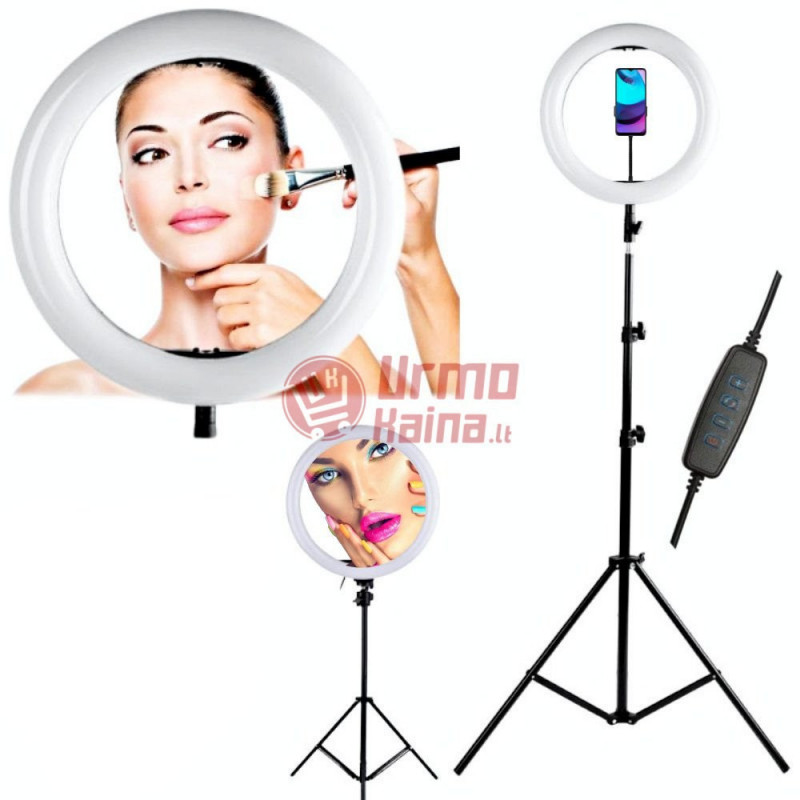 Žiedinė LED lempa LS30 V2 60 W su trikoju stovu PT