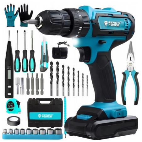 Akumuliatorinis suktuvas-gręžtuvas + priedai RF01 1000W Akumuliatorinis suktuvas-gręžtuvas + priedai RF01 1000W