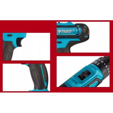 Akumuliatorinis suktuvas-gręžtuvas + priedai RF01 1000W Akumuliatorinis suktuvas-gręžtuvas + priedai RF01 1000W