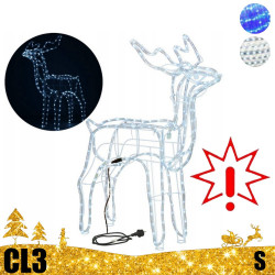 LED dekoracija 3D šviečiantis elnias S CL3, šaltai balta (Prekė su defektu 9902823)