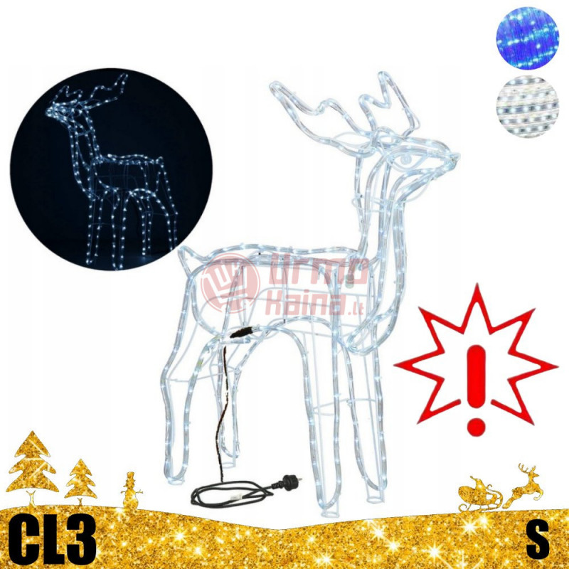 LED dekoracija 3D šviečiantis elnias S CL3, šaltai balta (Prekė su defektu 9902823)