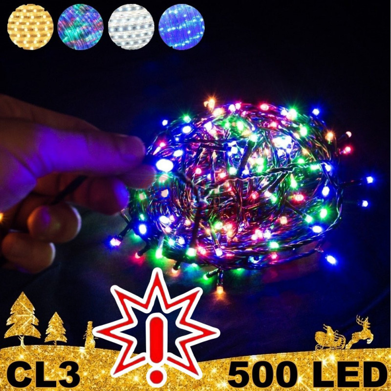 500 LED lempučių girlianda STANDART CL3, mėlynos spalvos (Prekė su defektu 9902830)