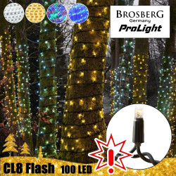 100 LED profesionali lauko girlianda Brosberg Prolight CL8 Flash