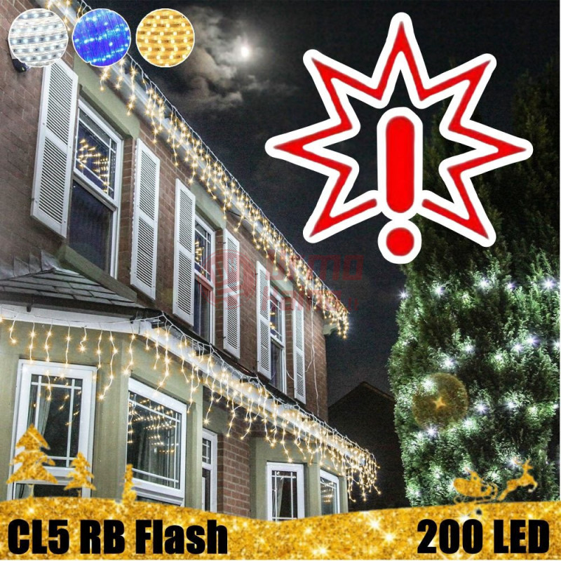 200 LED girlianda varvekliai STANDART PLIUS RB FLASH CL5, šiltai balta (Prekė su defektu 9902833) 200 LED girlianda varvekliai STANDART PLIUS RB FLASH CL5, šiltai balta (Prekė su defektu 9902833)