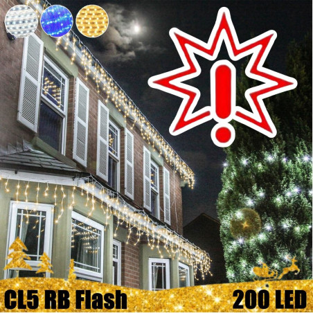200 LED girlianda varvekliai STANDART PLIUS RB FLASH CL5, šiltai balta (Prekė su defektu 9902833) 200 LED girlianda varvekliai STANDART PLIUS RB FLASH CL5, šiltai balta (Prekė su defektu 9902833)