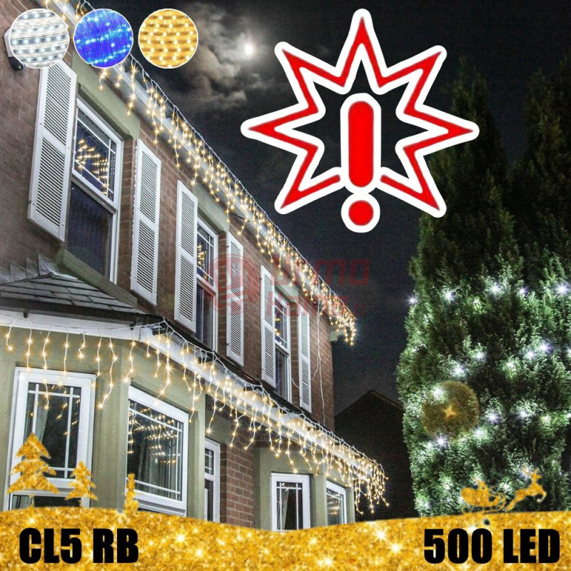 500 LED lauko girlianda varvekliai STANDART PLIUS RB CL5 (Prekė su defektu 9902847)
