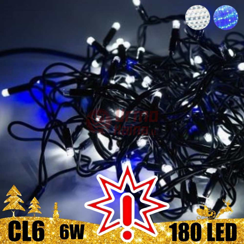 180 LED girlianda varvekliai 9 m BLYKSTĖ BL/WT SPC CL6 (Prekė su defektu 9902855)