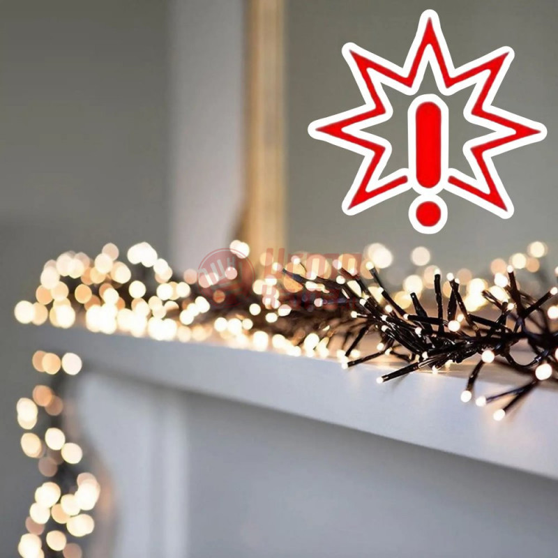 Kalėdinė LED girlianda 4 m, šiltai balta, juodas laidas (Prekė su defektu 9902860)