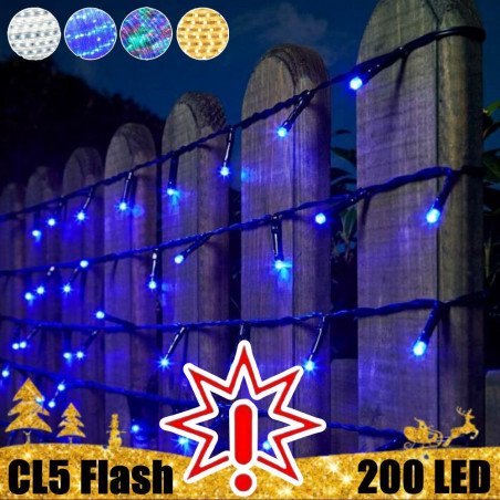 200 LED lempučių girlianda STANDART PLIUS FLASH CL5, mėlynos spalvos šviesa (9902859)