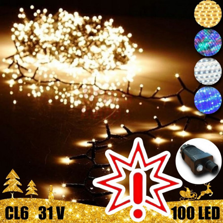 100 LED lauko girlianda 31V CL6, šaltai balta spalva (Prekė su defektu 9902862)
