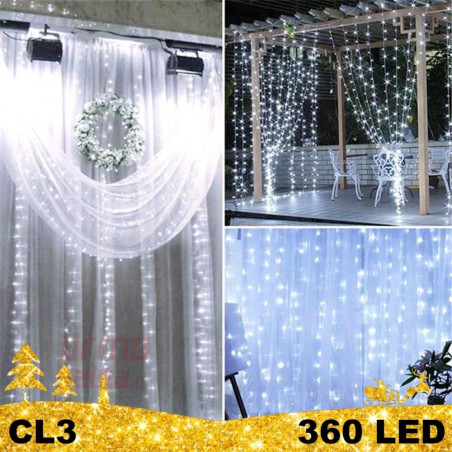 LED girlianda Užuolaida - Krioklys 360 lempučių STANDART