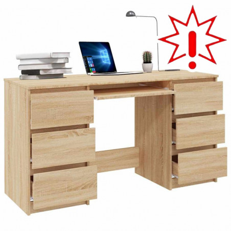 vidaXL Rašomasis stalas, sonoma ąžuolo, 140x50x77cm, apdirbta mediena (Prekė su defektu 9902871)