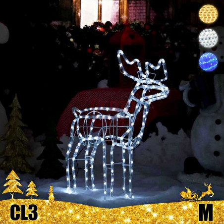 LED dekoracija 3D švečiantis elnias M CL3