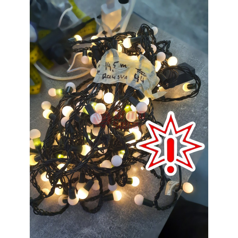 200 LED girlianda burbuliukai STANDART 2 CL3, šviesiai rausvos spalvos šviesa (Prekė su defektu 9902875)