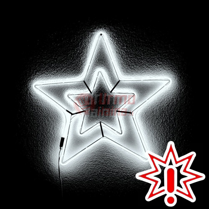 Kalėdinė LED dekoracija Žvaigždė Neon 55 cm, šaltai baltos spalvos (Prekė su defektu 9902877)