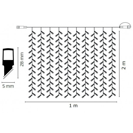 100 LED girlianda varvekliai ZY1442 WW