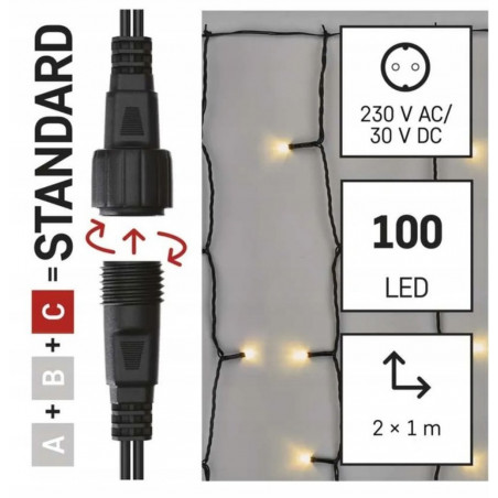 100 LED girlianda varvekliai ZY1442 WW