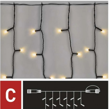 100 LED girlianda varvekliai ZY1442 WW