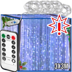 300 LED 3x3 vielinė girlianda Užuolaida – Krioklys USB CW