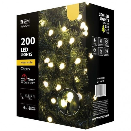 200 LED girlianda burbuliukai, 20 m, IP44, šiltai balta (Prekė su defektu 9902882)