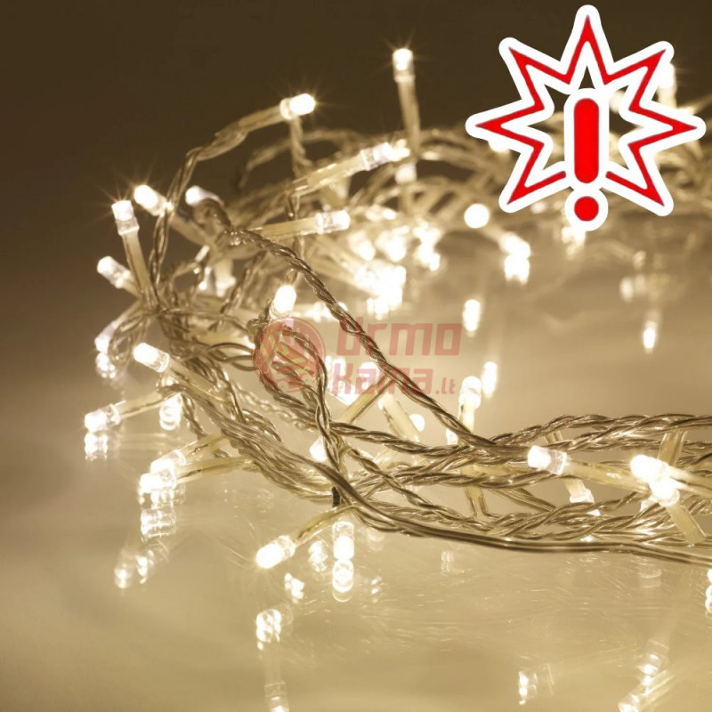128 LED lempučių girlianda 12M, WW, ST, 31V (Prekė su defektu 9902883)