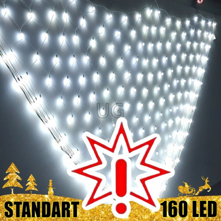 160 LED burbuliukų Girlianda Užuolaida - Tinklas 3 x 1 m, mėlynos spalvos (Prekė su defektu 9902896)
