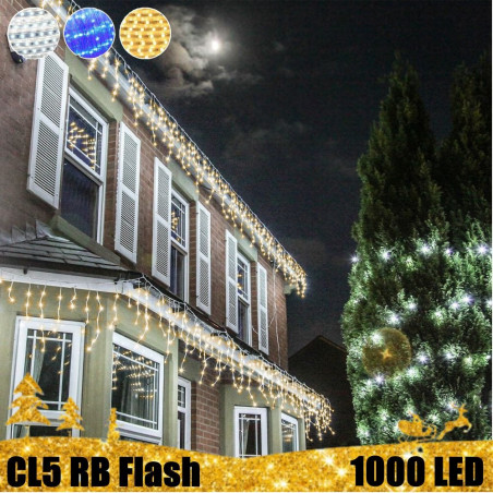 1000 LED girlianda varvekliai STANDART PLIUS RB FLASH CL5 BL/WW (Prekė su defektu 9902901)
