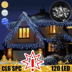 120 LED girlianda varvekliai 6 m BLYKSTĖ SPC CL6, šaltai baltos spalvos (Prekė su defektu 9902905)