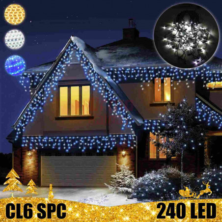 240 LED girlianda varvekliai 12 m BLYKSTĖ SPC CL6