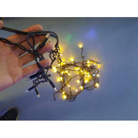 100 LED profesionali lauko girlianda varvekliai Brosberg Prolight CL8 Flash, juodas laidas (Prekė su defektu 9902909)