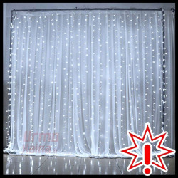 320 LED girlianda Užuolaida  Krioklys juodu laidu 4,3x2,8 m CL3, šaltai baltos spalvos (Prekė su defektu 9902848)