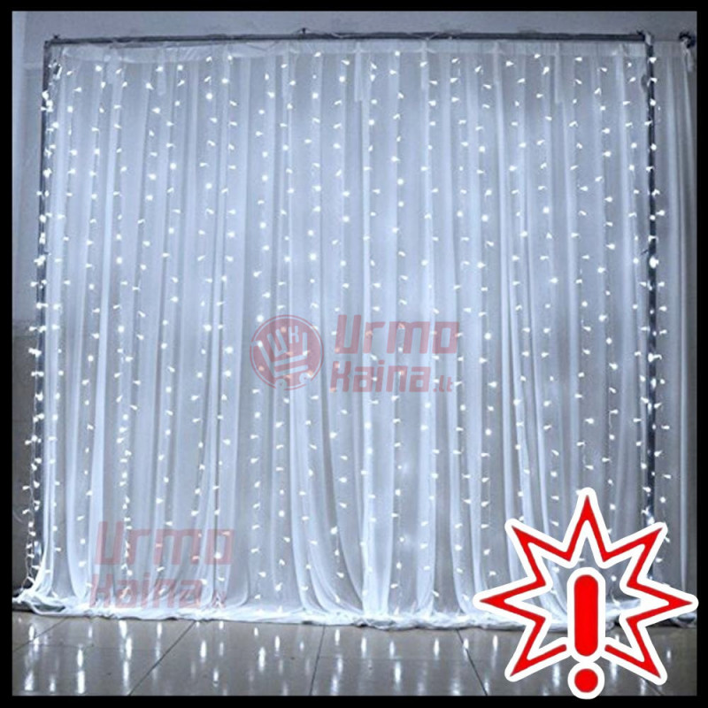 320 LED girlianda Užuolaida  Krioklys juodu laidu 4,3x2,8 m CL3, šaltai baltos spalvos (Prekė su defektu 9902848)