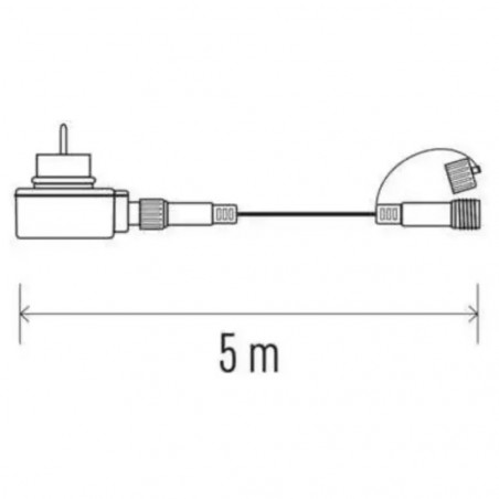Girliandų maitinimo blokas EMOS ZY2005T, 5 m, IP44, su laikmačiu