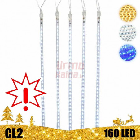 LED girlianda meteorų lietus 30 cm CL2, šaltai baltos spalvos (Prekė su defektu 9902814)