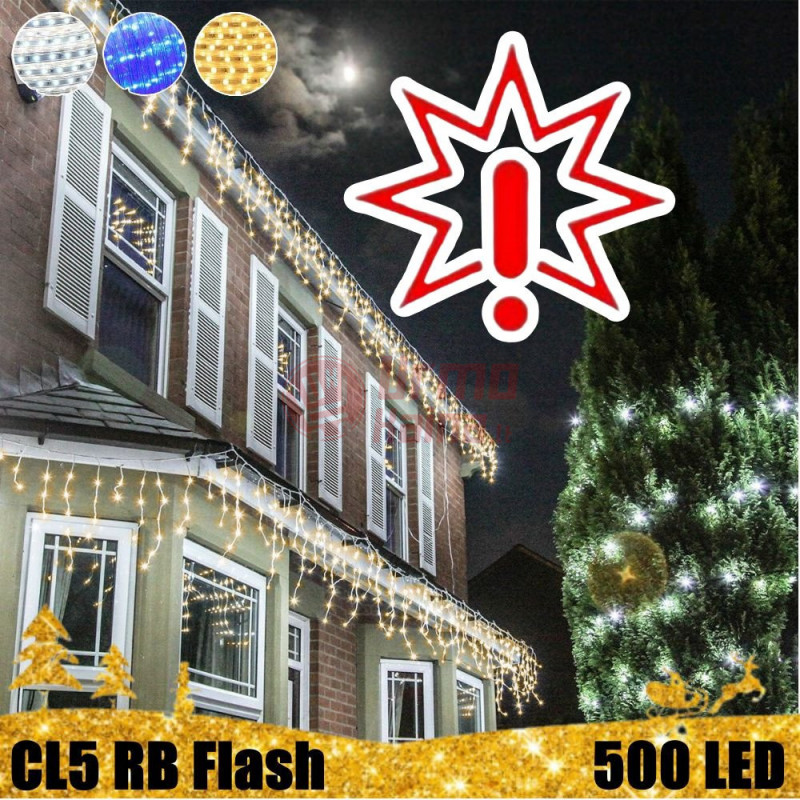 500 LED girlianda varvekliai STANDART PLIUS RB FLASH CL5 (Prekė su defektu 9902916)